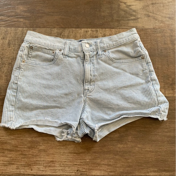 J. Crew high rise striped denim shorts - Picture 2 of 10